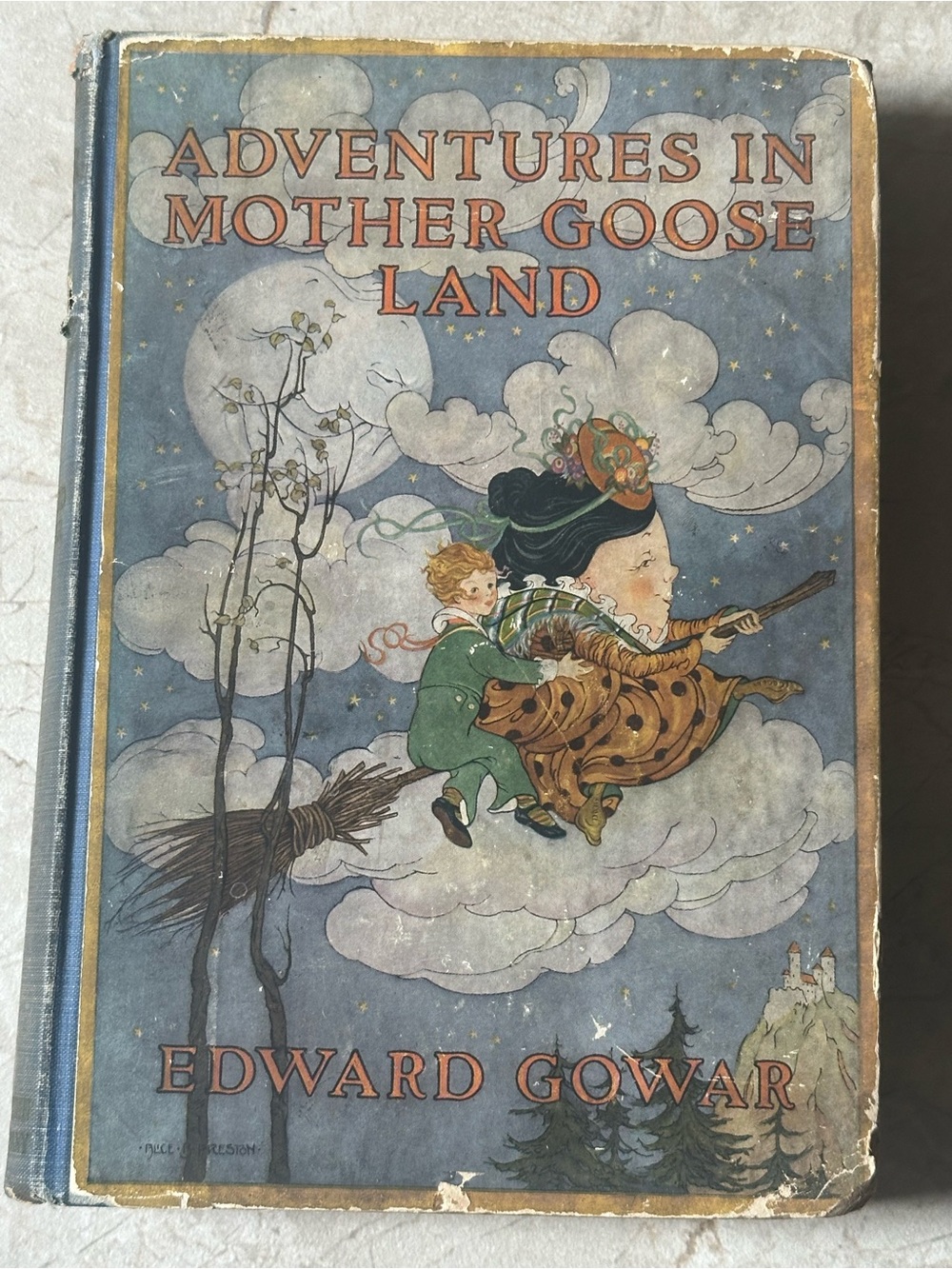 1920 Adventures in Mother Goose Land Edward Gowar hardcover book nursery rhymes